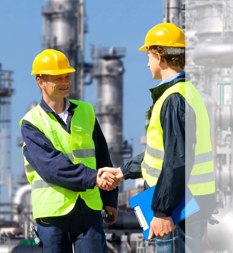Two Workers Handshake With Eachother Image